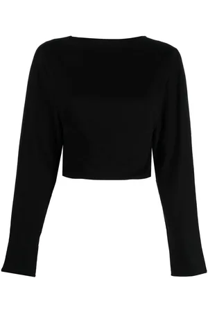 RTA V-neck long-sleeve cropped top