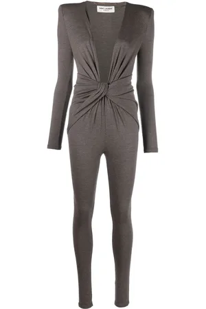 Saint Laurent Twist-detail V-neck jumpsuit