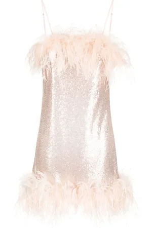 Gilda & Pearl Feather-trim mini dress
