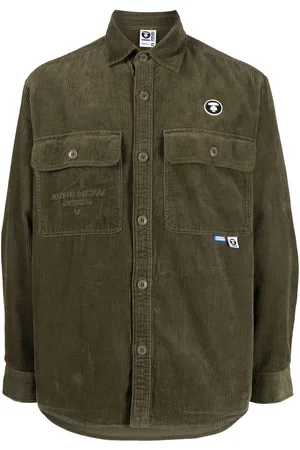 A Bathing Ape Logo-embroidered shirt jacket
