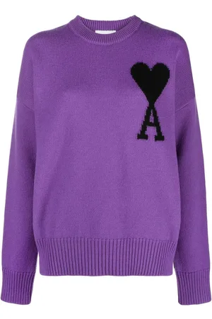 Ami Logo-intarsia wool jumper