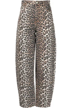 Ganni Leopard-print tapered jeans