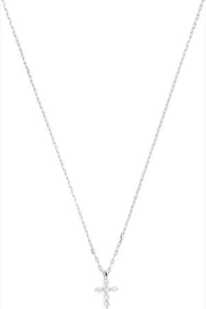 DJULA 18kt white gold big cross diamond necklace