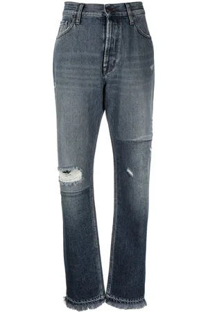 Jacob Cohen Distressed high-rise straight leg jeans
