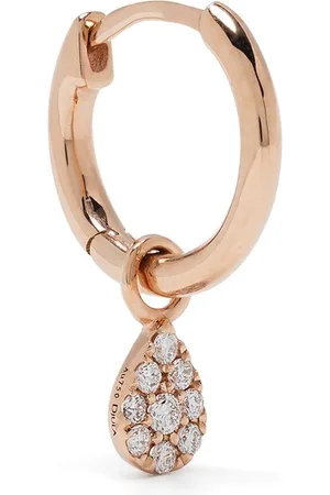 DJULA 18kt rose gold diamond single pear hoop earring
