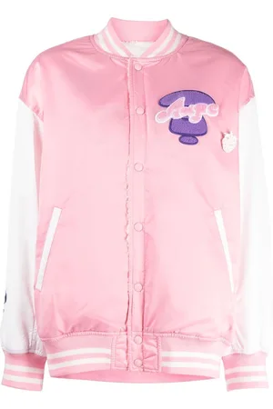 A Bathing Ape Logo-embroidered baseball jacket