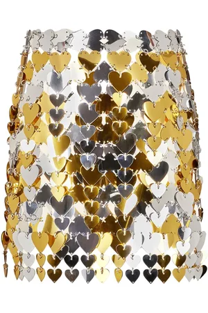 Paco rabanne Heart-paillettes chainmail mini skirt