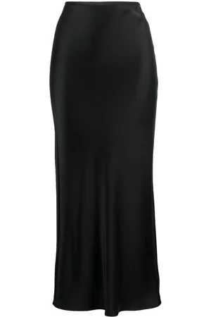 V:PM ATELIER Satin-finish flared midi skirt