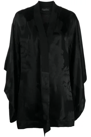 CARINE GILSON Floral-jacquard silk kimono
