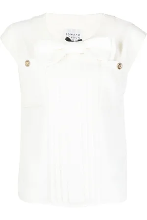 Edward Achour Paris Bow-detail top