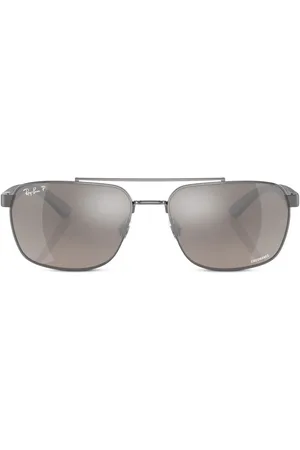 Ray-Ban Rectangle-frame mirrored-lens sunglasses