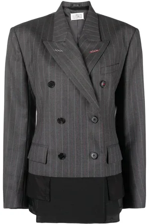 Maison Margiela Spliced pinstriped wool blazer
