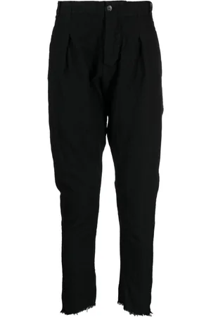 MASNADA Tapered-leg frayed-hem trousers