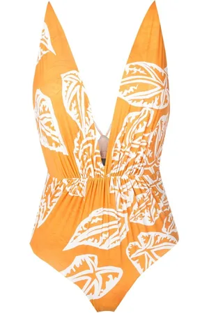 CLUBE BOSSA Clavert leaf-print swimsuit