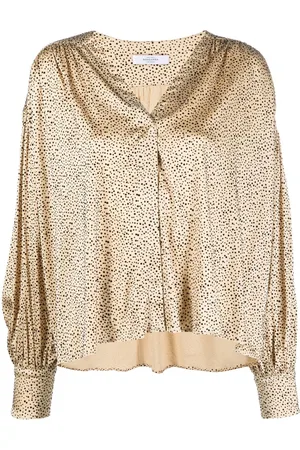 ROSEANNA Dot-print V-neck blouse