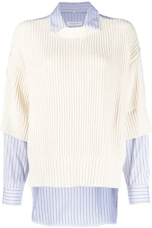 Fabiana Filippi Rib-panel stripe-print shirt