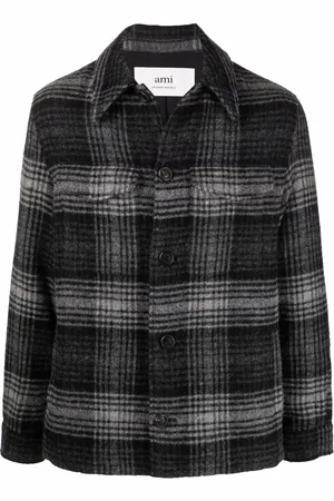 Ami Checked button-up shirt jacket