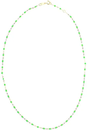 GIGI CLOZEAU 18kt yellow Classic Gigi neon green beaded necklace