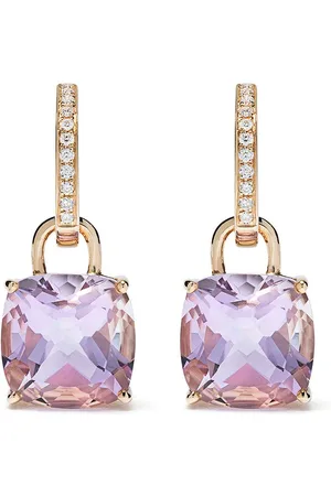 Kiki Mcdonough 18kt yellow Kiki Classics amethyst and diamond detachable hoop earrings