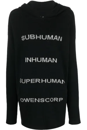 Rick Owens Intarsia-knit pullover hoodie