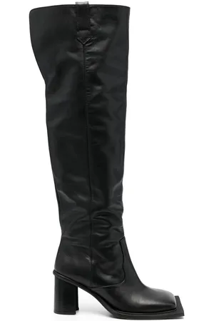 Ninamounah Square-toe 100mm leather boots
