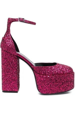 PARIS TEXAS 140mm glitter-embellished platform pumps