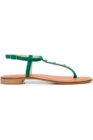 Madison.Maison Embellished leather thong sandals
