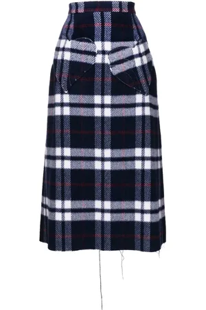Natasha Zinko Checked wool midi skirt