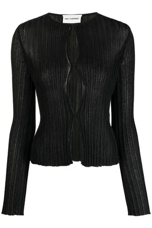 Des Phemmes Ribbed-knit open-fasten top