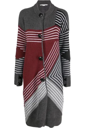 Stella McCartney S by S 3D striped virgin wool cardi-coat