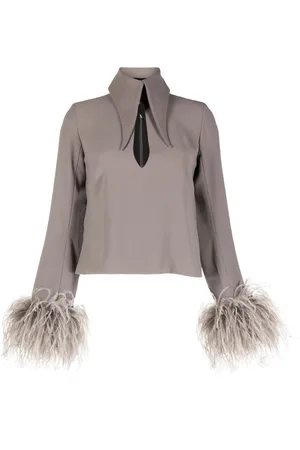 16Arlington Michelle feather-detail blouse