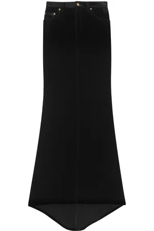 Saint Laurent Velvet-effect mermaid skirt