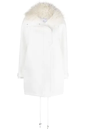 Courrèges Faux fur-trim oversized coat