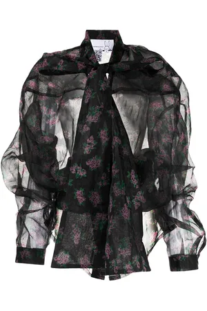 Natasha Zinko Pixel Flower deconstructed sheer shirt