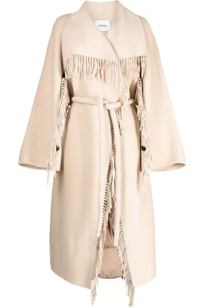 GOEN.J Double-faced fringed coat