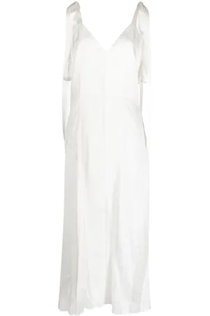 GOEN.J V-neck lace-trim midi dress