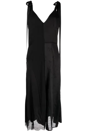 GOEN.J Lace-trim midi dress