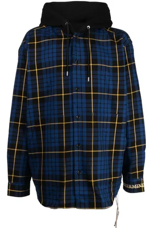 MASTERMIND Check-pattern hooded shirt jacket