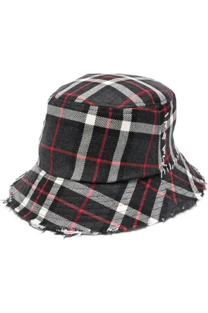 Marni Check-print distressed-effect cap