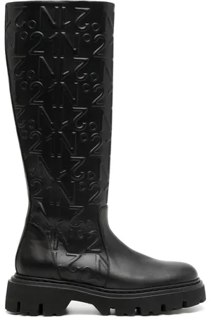 Nº21 Logo-embossed leather boots