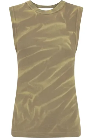 DION LEE Sunfade crinkle-print tank top