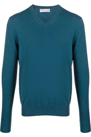 BALLANTYNE Ribbed-knit V-neck sweater