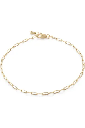 Monica Vinader 14kt yellow Paperclip-chain bracelet