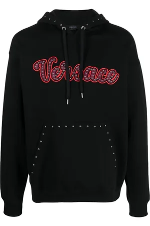 VERSACE Studded logo hoodie