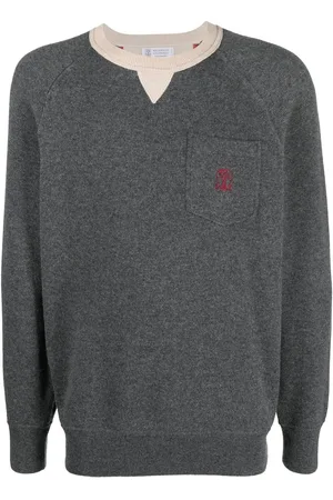 Brunello Cucinelli Contrast-trim cashmere jumper