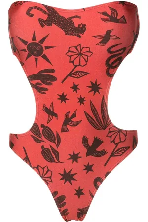 Lygia & Nanny Taylor cut-out printed swimsuit