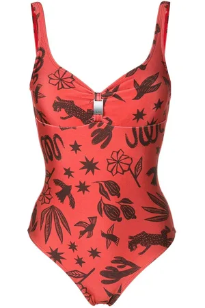 Lygia & Nanny Roberta logo-plaque swimsuit