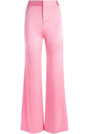 ALICE+OLIVIA Deanna satin-finish palazzo pants