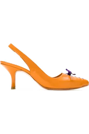 Sarah Chofakian Bow slingback leather pumps