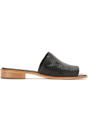Sarah Chofakian Textured leather slides